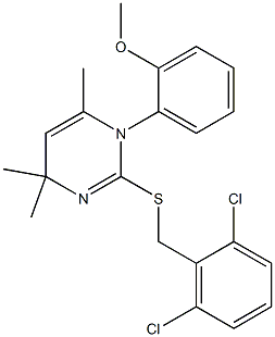 2-[(2,6-dichlorophenyl)methylsulfanyl]-1-(2-methoxyphenyl)-4,4,6-trimethylpyrimidine 구조식 이미지