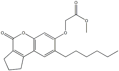 methyl 2-[(8-hexyl-4-oxo-2,3-dihydro-1H-cyclopenta[c]chromen-7-yl)oxy]acetate 구조식 이미지