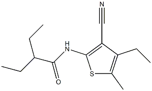 N-(3-cyano-4-ethyl-5-methylthiophen-2-yl)-2-ethylbutanamide 구조식 이미지