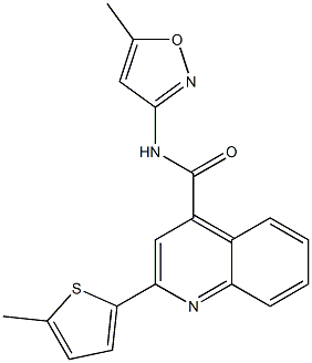 N-(5-methyl-1,2-oxazol-3-yl)-2-(5-methylthiophen-2-yl)quinoline-4-carboxamide 구조식 이미지