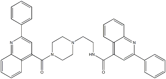 2-phenyl-N-[2-[4-(2-phenylquinoline-4-carbonyl)piperazin-1-yl]ethyl]quinoline-4-carboxamide 구조식 이미지