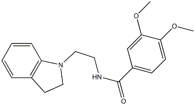 N-[2-(2,3-dihydroindol-1-yl)ethyl]-3,4-dimethoxybenzamide Structure