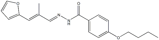 4-butoxy-N-[(E)-[(E)-3-(furan-2-yl)-2-methylprop-2-enylidene]amino]benzamide 구조식 이미지