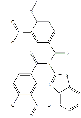 N-(1,3-benzothiazol-2-yl)-4-methoxy-N-(4-methoxy-3-nitrobenzoyl)-3-nitrobenzamide Structure