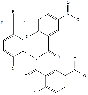 2-chloro-N-(2-chloro-5-nitrobenzoyl)-N-[2-chloro-5-(trifluoromethyl)phenyl]-5-nitrobenzamide 구조식 이미지