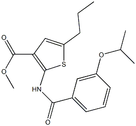 methyl 2-[(3-propan-2-yloxybenzoyl)amino]-5-propylthiophene-3-carboxylate 구조식 이미지