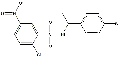 N-[1-(4-bromophenyl)ethyl]-2-chloro-5-nitrobenzenesulfonamide 구조식 이미지