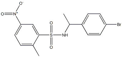 N-[1-(4-bromophenyl)ethyl]-2-methyl-5-nitrobenzenesulfonamide 구조식 이미지