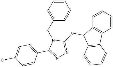 4-benzyl-3-(4-chlorophenyl)-5-(9H-fluoren-9-ylsulfanyl)-1,2,4-triazole Structure