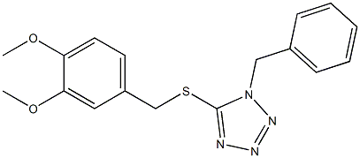 1-benzyl-5-[(3,4-dimethoxyphenyl)methylsulfanyl]tetrazole 구조식 이미지