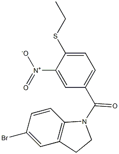 (5-bromo-2,3-dihydroindol-1-yl)-(4-ethylsulfanyl-3-nitrophenyl)methanone Structure