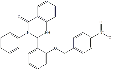 2-[2-[(4-nitrophenyl)methoxy]phenyl]-3-phenyl-1,2-dihydroquinazolin-4-one Structure