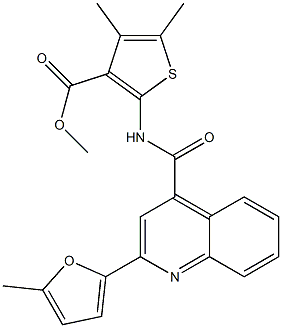 methyl 4,5-dimethyl-2-[[2-(5-methylfuran-2-yl)quinoline-4-carbonyl]amino]thiophene-3-carboxylate Structure