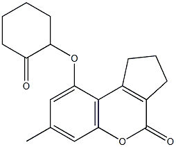 7-methyl-9-(2-oxocyclohexyl)oxy-2,3-dihydro-1H-cyclopenta[c]chromen-4-one Structure