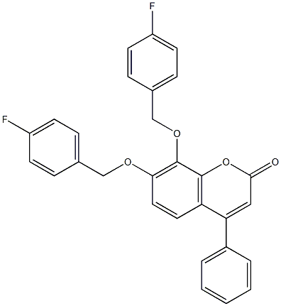 7,8-bis[(4-fluorophenyl)methoxy]-4-phenylchromen-2-one Structure