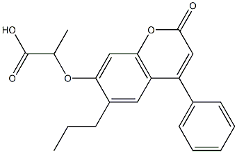 2-(2-oxo-4-phenyl-6-propylchromen-7-yl)oxypropanoic acid 구조식 이미지