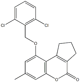 9-[(2,6-dichlorophenyl)methoxy]-7-methyl-2,3-dihydro-1H-cyclopenta[c]chromen-4-one 구조식 이미지