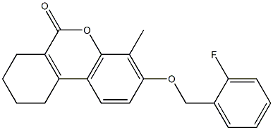 3-[(2-fluorophenyl)methoxy]-4-methyl-7,8,9,10-tetrahydrobenzo[c]chromen-6-one 구조식 이미지