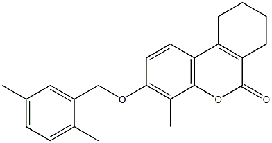 3-[(2,5-dimethylphenyl)methoxy]-4-methyl-7,8,9,10-tetrahydrobenzo[c]chromen-6-one 구조식 이미지