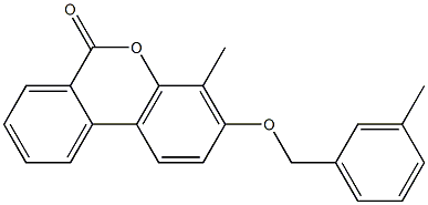 4-methyl-3-[(3-methylphenyl)methoxy]benzo[c]chromen-6-one 구조식 이미지