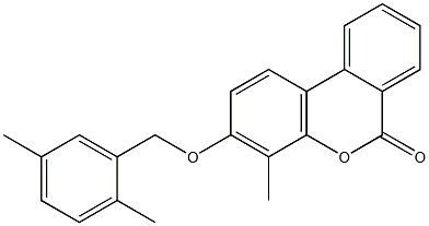 3-[(2,5-dimethylphenyl)methoxy]-4-methylbenzo[c]chromen-6-one 구조식 이미지