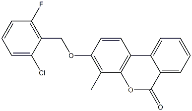 3-[(2-chloro-6-fluorophenyl)methoxy]-4-methylbenzo[c]chromen-6-one 구조식 이미지