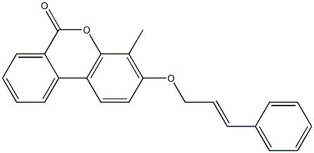 4-methyl-3-[(E)-3-phenylprop-2-enoxy]benzo[c]chromen-6-one 구조식 이미지