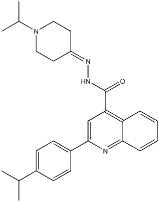 2-(4-propan-2-ylphenyl)-N-[(1-propan-2-ylpiperidin-4-ylidene)amino]quinoline-4-carboxamide 구조식 이미지