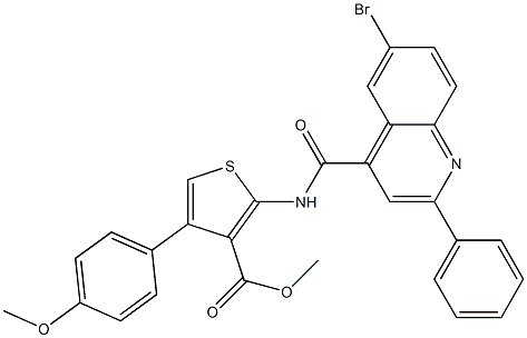 methyl 2-[(6-bromo-2-phenylquinoline-4-carbonyl)amino]-4-(4-methoxyphenyl)thiophene-3-carboxylate Structure