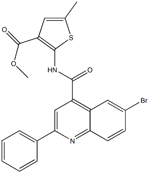 methyl 2-[(6-bromo-2-phenylquinoline-4-carbonyl)amino]-5-methylthiophene-3-carboxylate Structure