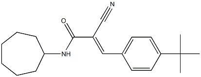 (E)-3-(4-tert-butylphenyl)-2-cyano-N-cycloheptylprop-2-enamide 구조식 이미지