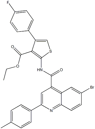 ethyl 2-[[6-bromo-2-(4-methylphenyl)quinoline-4-carbonyl]amino]-4-(4-fluorophenyl)thiophene-3-carboxylate Structure