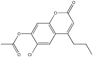 (6-chloro-2-oxo-4-propylchromen-7-yl) acetate 구조식 이미지