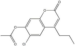 (6-chloro-2-oxo-4-propylchromen-7-yl) acetate Structure