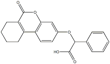 2-[(6-oxo-7,8,9,10-tetrahydrobenzo[c]chromen-3-yl)oxy]-2-phenylacetic acid 구조식 이미지