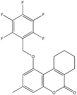 3-methyl-1-[(2,3,4,5,6-pentafluorophenyl)methoxy]-7,8,9,10-tetrahydrobenzo[c]chromen-6-one 구조식 이미지