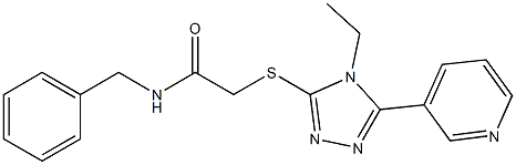 N-benzyl-2-[(4-ethyl-5-pyridin-3-yl-1,2,4-triazol-3-yl)sulfanyl]acetamide 구조식 이미지