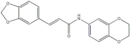 (E)-3-(1,3-benzodioxol-5-yl)-N-(2,3-dihydro-1,4-benzodioxin-6-yl)prop-2-enamide 구조식 이미지