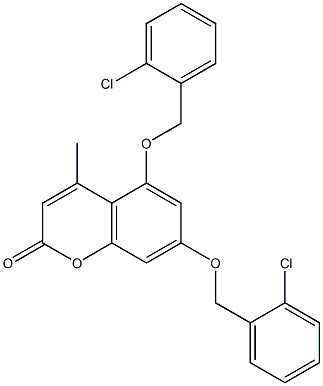 5,7-bis[(2-chlorophenyl)methoxy]-4-methylchromen-2-one 구조식 이미지