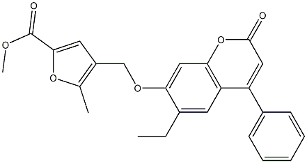 methyl 4-[(6-ethyl-2-oxo-4-phenylchromen-7-yl)oxymethyl]-5-methylfuran-2-carboxylate 구조식 이미지