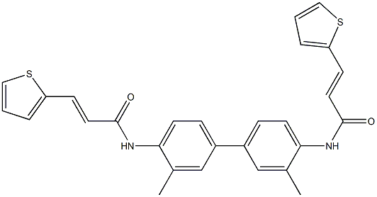 (E)-N-[2-methyl-4-[3-methyl-4-[[(E)-3-thiophen-2-ylprop-2-enoyl]amino]phenyl]phenyl]-3-thiophen-2-ylprop-2-enamide 구조식 이미지