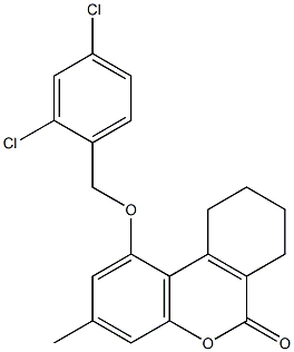 1-[(2,4-dichlorophenyl)methoxy]-3-methyl-7,8,9,10-tetrahydrobenzo[c]chromen-6-one Structure