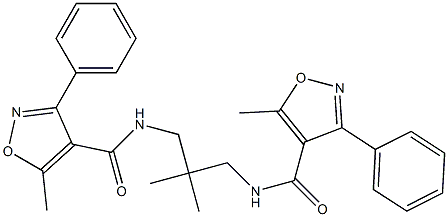 N-[2,2-dimethyl-3-[(5-methyl-3-phenyl-1,2-oxazole-4-carbonyl)amino]propyl]-5-methyl-3-phenyl-1,2-oxazole-4-carboxamide Structure