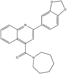 azepan-1-yl-[2-(1,3-benzodioxol-5-yl)quinolin-4-yl]methanone 구조식 이미지