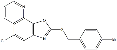 2-[(4-bromophenyl)methylsulfanyl]-5-chloro-[1,3]oxazolo[4,5-h]quinoline 구조식 이미지