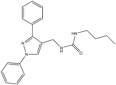 1-butyl-3-[(1,3-diphenylpyrazol-4-yl)methyl]urea 구조식 이미지