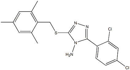 3-(2,4-dichlorophenyl)-5-[(2,4,6-trimethylphenyl)methylsulfanyl]-1,2,4-triazol-4-amine Structure