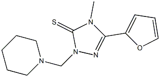 5-(furan-2-yl)-4-methyl-2-(piperidin-1-ylmethyl)-1,2,4-triazole-3-thione Structure