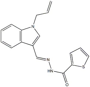 N-[(E)-(1-prop-2-enylindol-3-yl)methylideneamino]thiophene-2-carboxamide 구조식 이미지