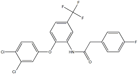 N-[2-(3,4-dichlorophenoxy)-5-(trifluoromethyl)phenyl]-2-(4-fluorophenyl)acetamide 구조식 이미지